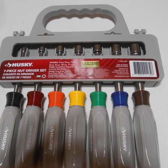 NEW HUSKY 7 PIECE NUT DRIVER SET w/ TOOL HANDLE LIFETIME WARRANTY 5MM-11MM 🎁👨 - Picture 2 of 9